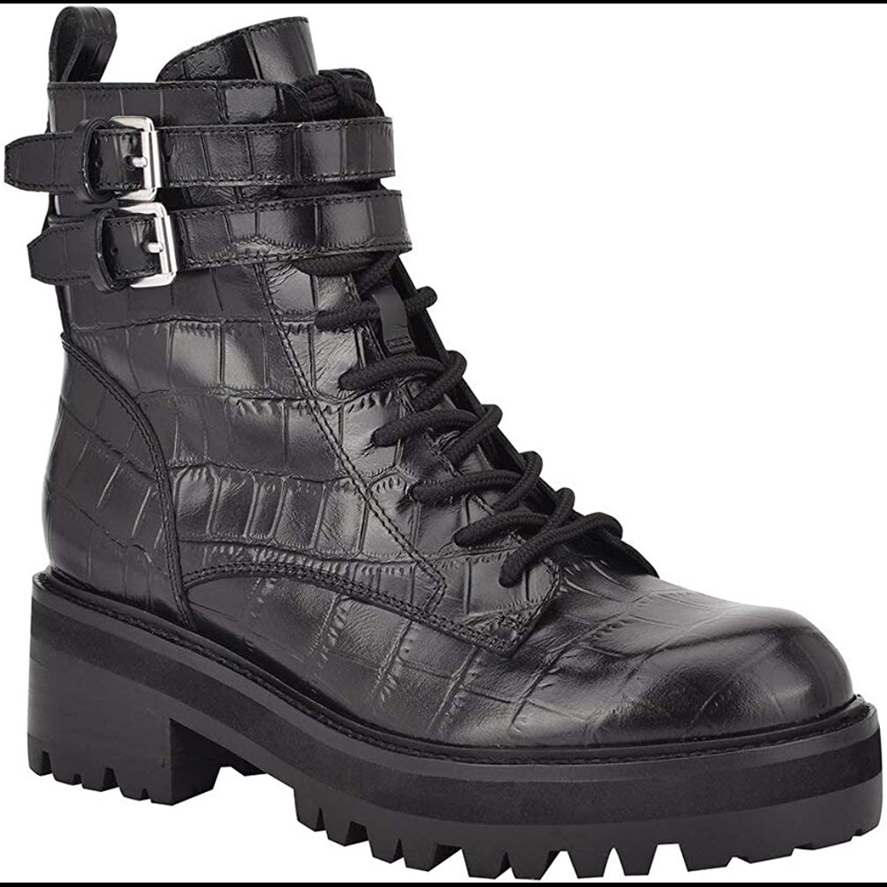 NEW IN BOX: Marc Fisher LTD Barren Well Made Black Leather Boots with buckle